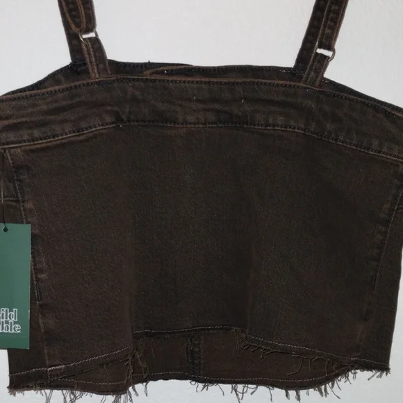 Wild Fable Brown Sleeveless Crop Bustier Top - Picture 9 of 13